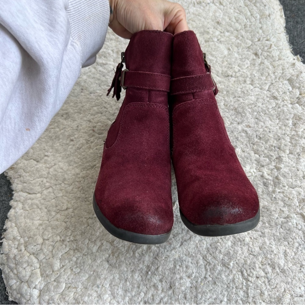 Earth Origins by EARTH "Tori" Merlot Suede Ankle Western Boho Booties Size 7M - Picture 7 of 12